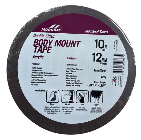 Double-Sided Body Mount Tape
10m Roll 12mm Width.
