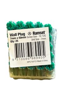 7mm x 50mm Green Wall Plug
Pack of 25