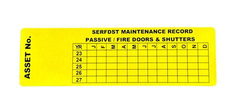 Fire Door Maintenance Record Tags
Sticker