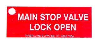 Main Stop Valve &#150; Lock Open (Tag)