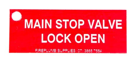 Main Stop Valve &#150; Lock Open (Tag)