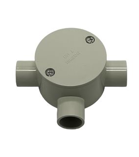 JUNCTION BOX ROUND 3WAY 20MM GREY