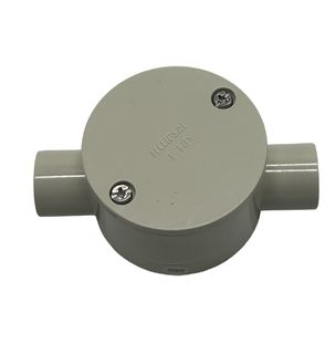 JUNCTION BOX ROUND 2WAY 20MM GREY