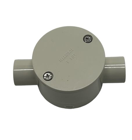 JUNCTION BOX ROUND 2WAY 20MM GREY