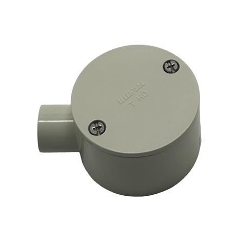 JUNCTION BOX ROUND 1WAY 20MM GREY