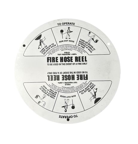 Fire Hose Reel Instruction Label PVC Large