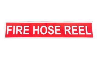 FIRE HOSE REEL - Red Vinyl Sticker - 500 x 100mm