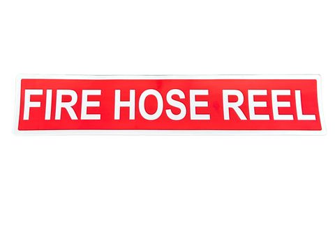 FIRE HOSE REEL - Red Vinyl Sticker - 500 x 100mm