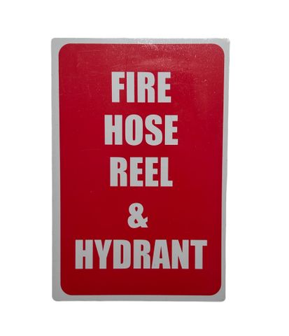 Fire Hose Reel & Hydrant - Small Sign - 150 x 225mm - (Words)