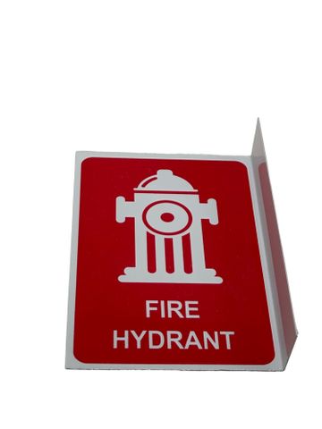 Fire Hydrant - Right Angle Sign Picto & Words - 150 x 225mm