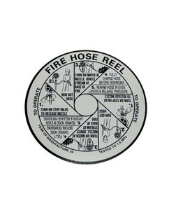 Fire Hose Reel Instruction Label PVC Small