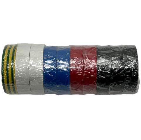 Electrical Tape 19mm x 20M                  10 Pack Mixed colour