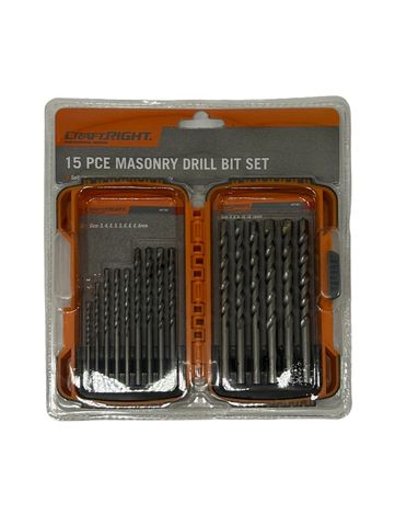 15 Pce Masonry Drill Bit Set