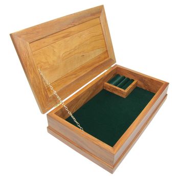 JEWELLERY BOX - RIMU - MEDIUM -  FOREST GREEN - 340X195X80MM