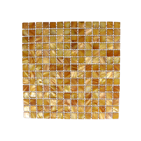 SOLID SHELL MOSAIC TILE - MOP DYED - BROWN - 20*20MM/305*305