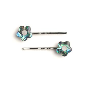 HAIR CLIP PAIR - PAUA FLOWER