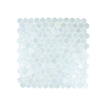 SOLID SHELL MOSAIC TILE - F/W MOP WHITE CIRCLE - 25MM/305*305MM