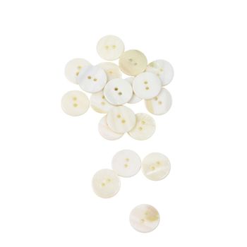 SHELL BUTTON - FRESH WATER MOP - 15MM [24L] (DOZ)