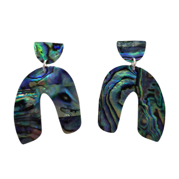 PAUA & RIMU EARRINGS - ARCH (2PCE)(31*45MM)