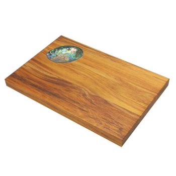 CHEESE BOARD - RIMU - SMALL PAUA SHELL - 300X200X20MM