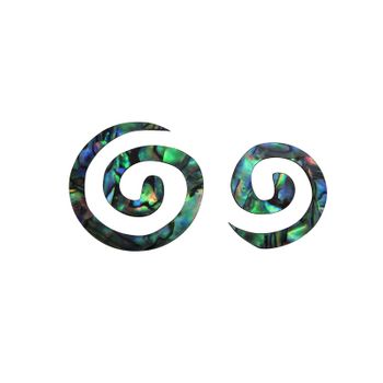 GLOSS PAUA VENEER SHAPE - DOUBLE SPIRAL [28MM,22MM] (DOZ)