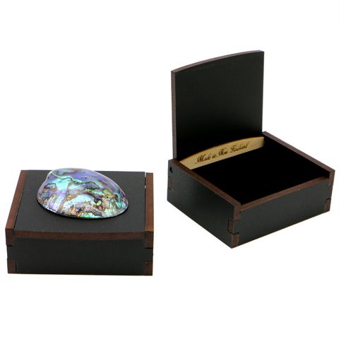 PAUA GEM ON BLACK BOX