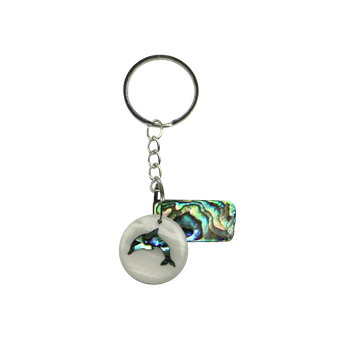 PAUA KEYRINGS - SHELL PIECES PAUA & DOLPHIN