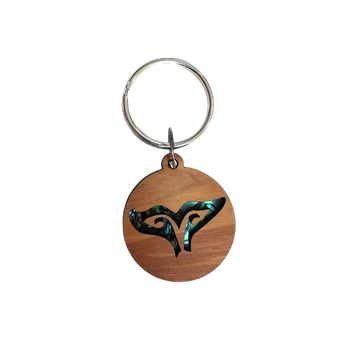 PAUA & RIMU 3D KEYRING - WHALE TAIL