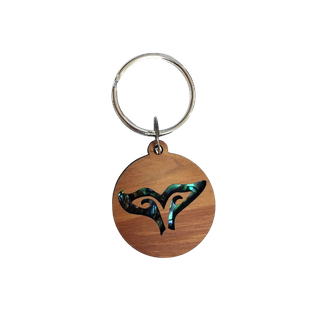 PAUA & RIMU 3D KEYRING - WHALE TAIL