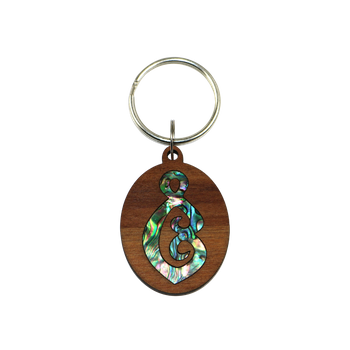 PAUA|RIMU KEYRING - DOUBLE KORU TEAR