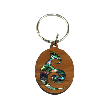 PAUA|RIMU KEYRING - KORU HOOK