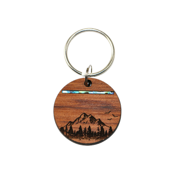 PAUA|RIMU KEYRING - MOUNTAIN