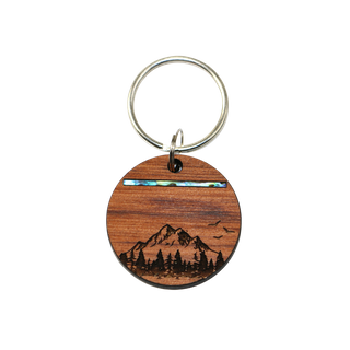 PAUA|RIMU KEYRING - MOUNTAIN