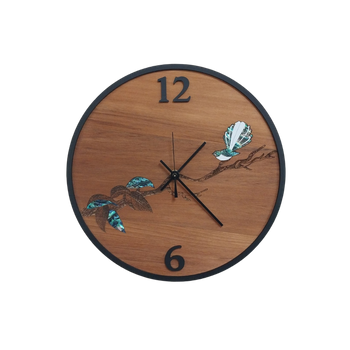 PAUA AND RIMU CLOCK - FANTAIL