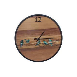 PAUA AND RIMU CLOCK - ROBINS