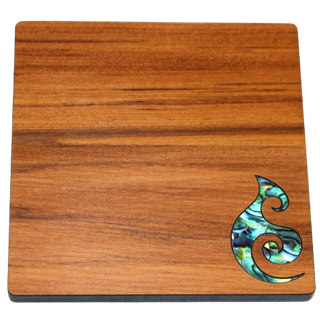 PAUA AND RIMU - COASTER - KORU HOOK - SINGLE