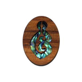 PAUA & RIMU 3D MAGNET - DOUBLE KORU TEAR