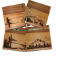 PAUA AND RIMU - COASTERS - KIWI ADVENTURE - SET OF 4 - BOXED