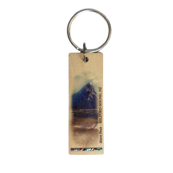 HOOP-PINE/PAUA STRIP KEYRING- MITRE PEAK