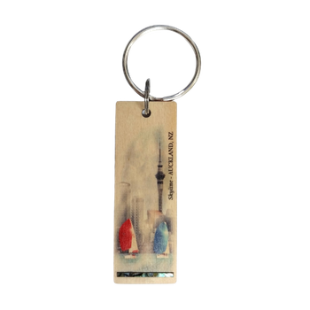 HOOP-PINE/PAUA STRIP KEYRING - SKYLINE