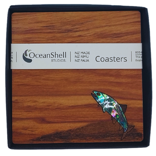 PAUA AND RIMU - COASTERS - SEA LIFE - SET OF 4 - BOXED