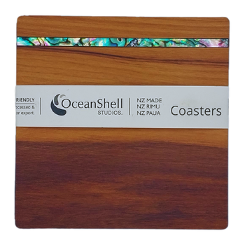 PAUA AND RIMU - COASTERS - STRIP - SET OF 4