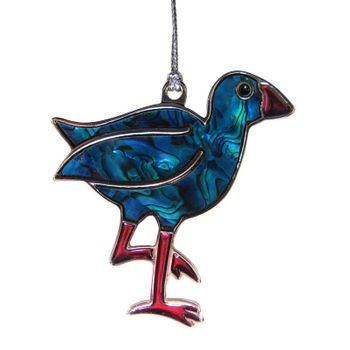 DECORATION - NZ BIRD - BLUE PAUA PUKEKO