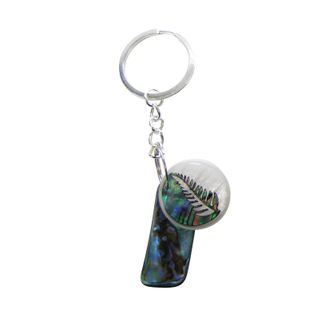 PAUA KEYRINGS - SHELL PIECES PAUA & FERN