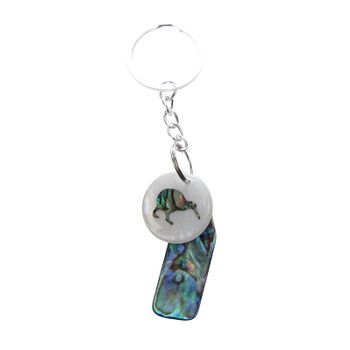 PAUA KEYRINGS - SHELL PIECES PAUA & KIWI