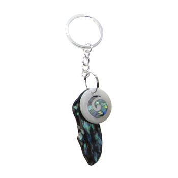 PAUA KEYRINGS - SHELL PIECES PAUA & KORU