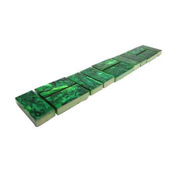 SHELL VENEER TILE - PAUA EMERALD GREEN - RANDOM BRICK (12PC)