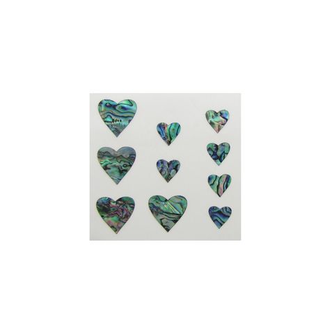 THEME SET -  PAUA STICKERS - HEARTS (10PCS)