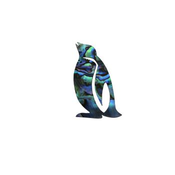 GLOSS PAUA VENEER SHAPE - PENGUIN 20*38MM (DOZ)