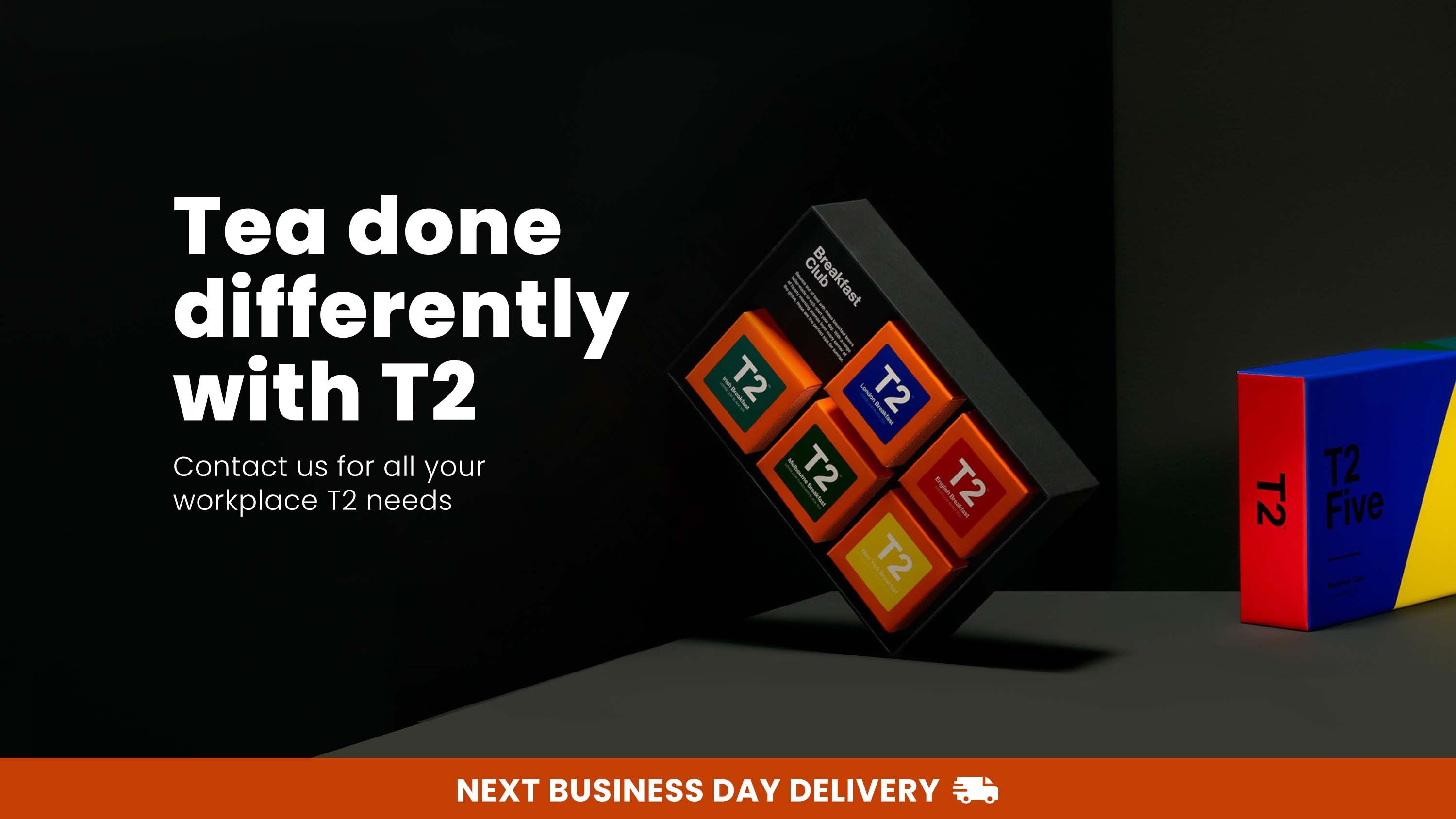 Tea done differently with T2, contact us for all your workplace T2 needs - Office Supermarket